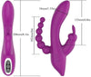 Pulse Wave Triple Stimulation Curve Rechargeable Rabbit Vibrator 4.8 Inch