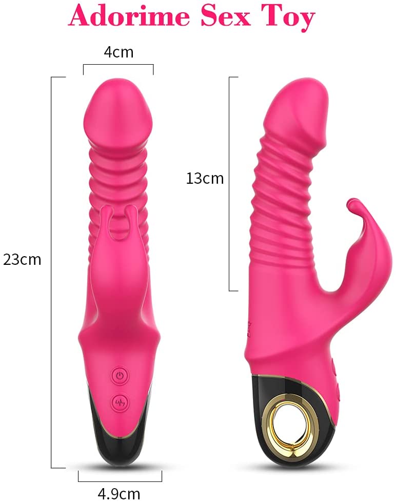 Thrusting Dual Vibrator | Dual Vibrator Dildo Massager | Adorime