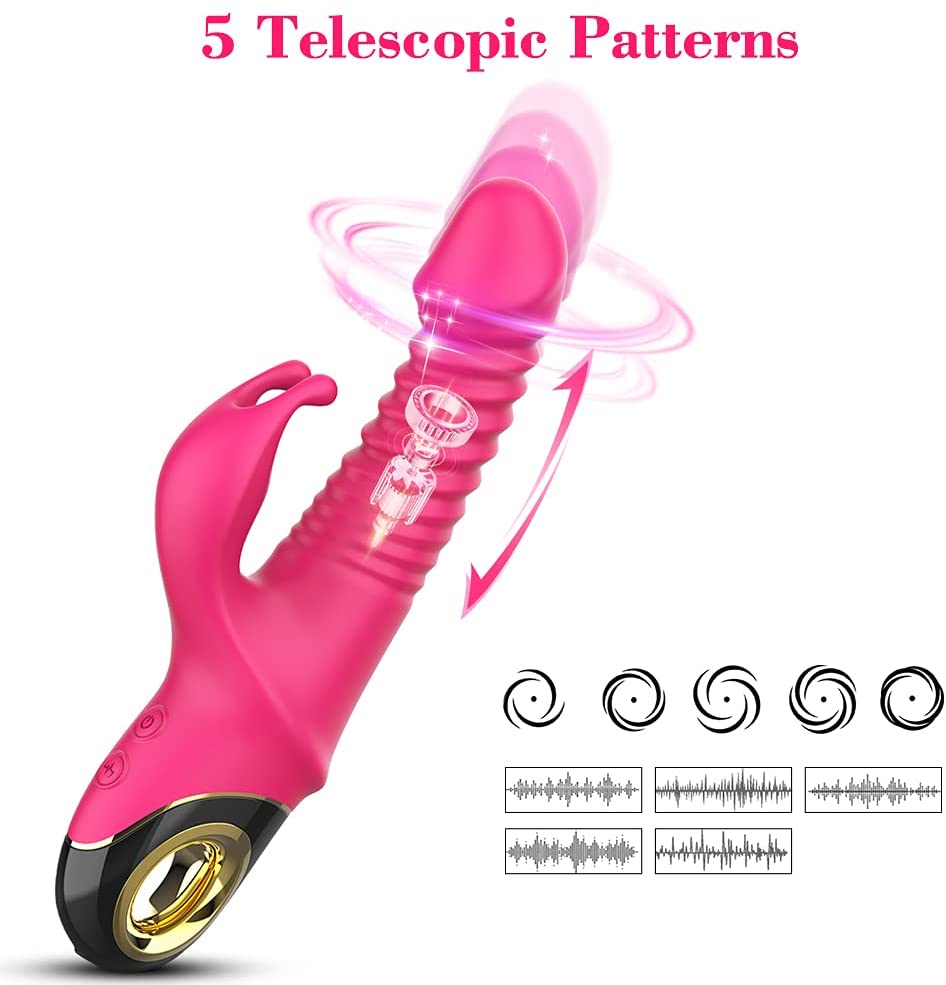 Thrusting Dual Vibrator | Dual Vibrator Dildo Massager | Adorime