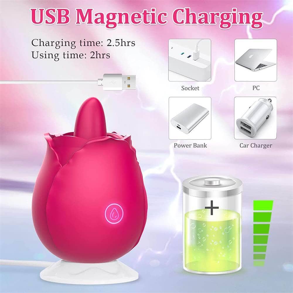 Rose Tongue Licking Vibrator | Rose Licking Vibrator | Adorime