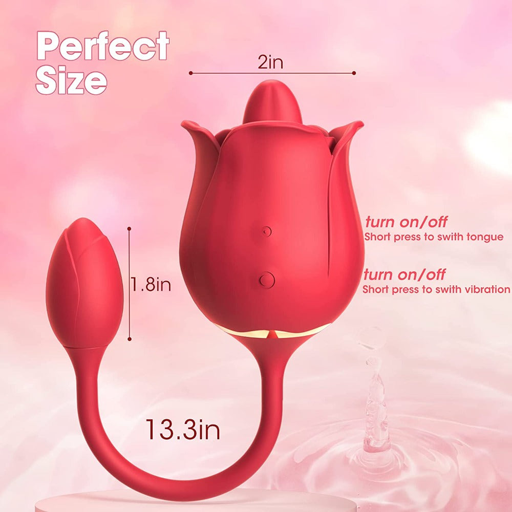 Rose Clit Licking Toy | Licking Toy with Egg Vibrator | Adorime