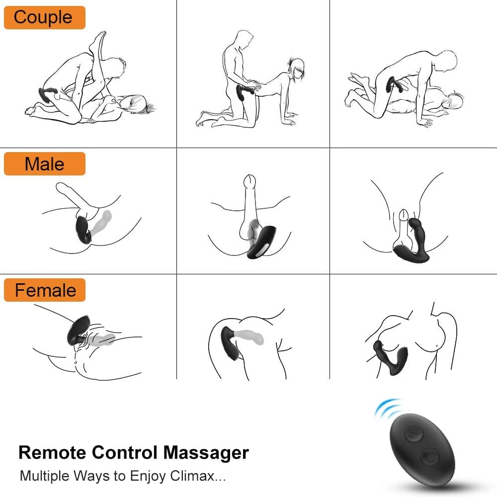 Black Prostate Massager | 3-In-1 Prostate Vibrator Toy | Adorime