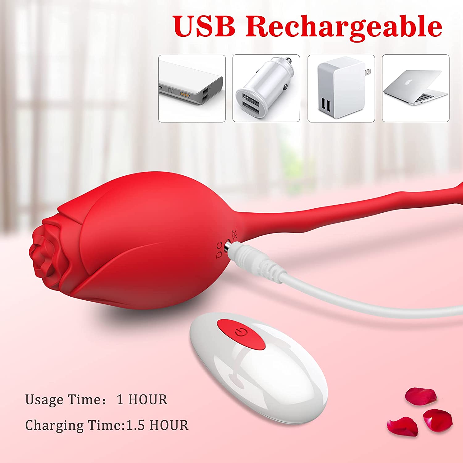 Rose Bullet Vibrator | Women's Vibrating Egg Toy | Adorime