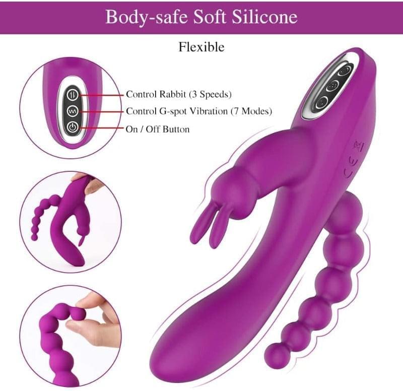 Rabbit Anal Dildo Vibrator | Purple Rabbit Vibrator | Adorime