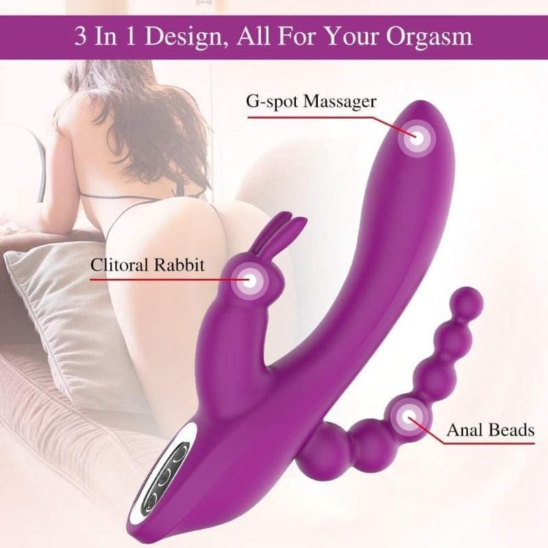 Rabbit Anal Dildo Vibrator | Purple Rabbit Vibrator | Adorime