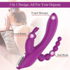 3 in 1 Rabbit Anal Dildo Vibrator 7 G spot Massaging Modes