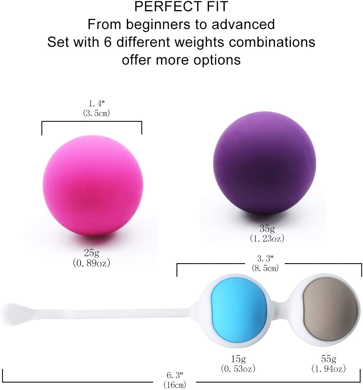 Silicone Kegel Balls | Kegel Exercise Weights Kit | Adorime