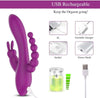 Pulse Wave Triple Stimulation Curve Rechargeable Rabbit Vibrator 4.8 Inch