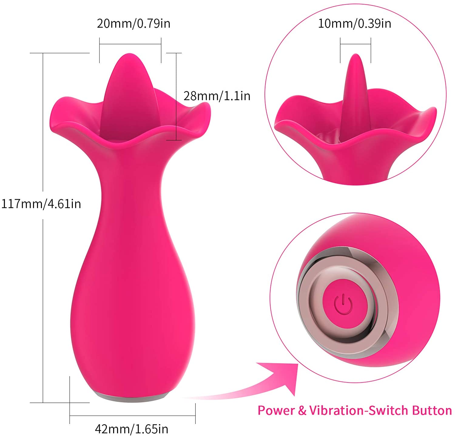 Rechargeable Licking Rose Toy | Licking Rose Vibrator | Adorime