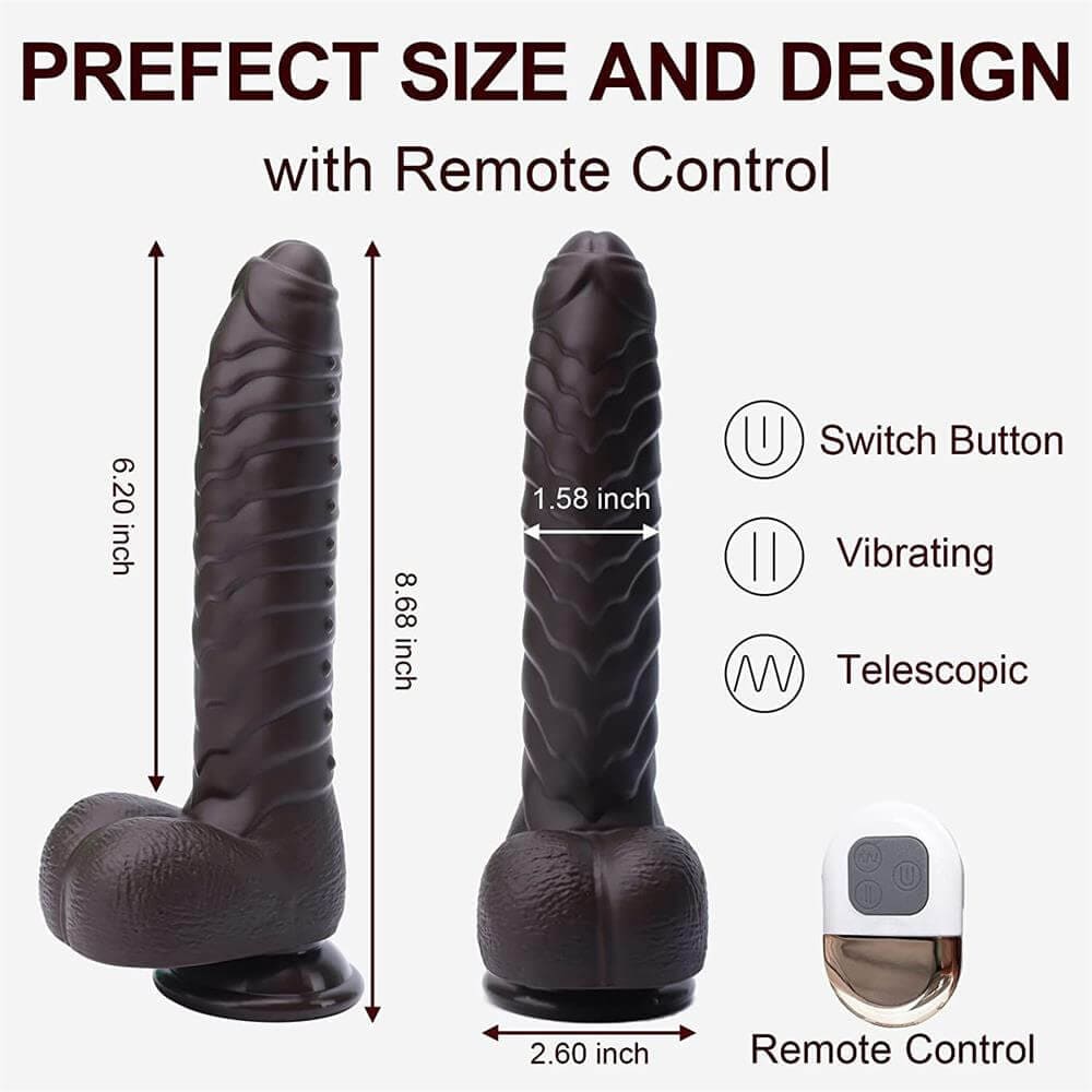 Thrusting Black Dildo | Suction Cup Black Dildo | Adorime