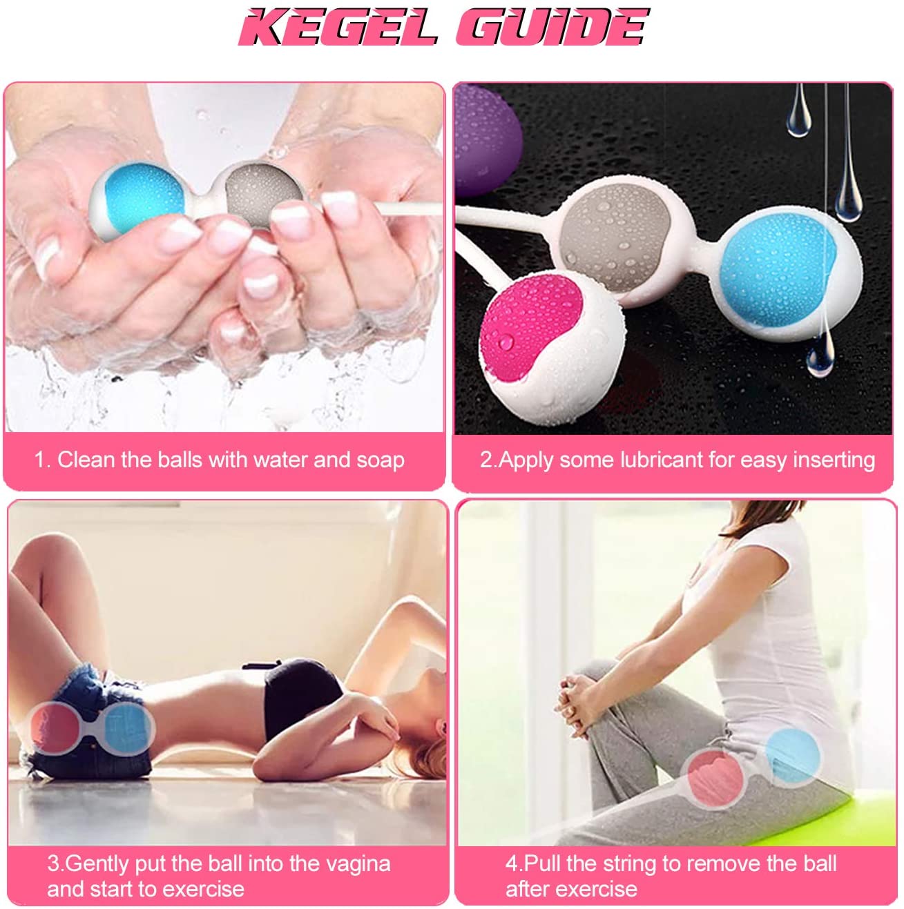 Silicone Kegel Balls | Kegel Exercise Weights Kit | Adorime