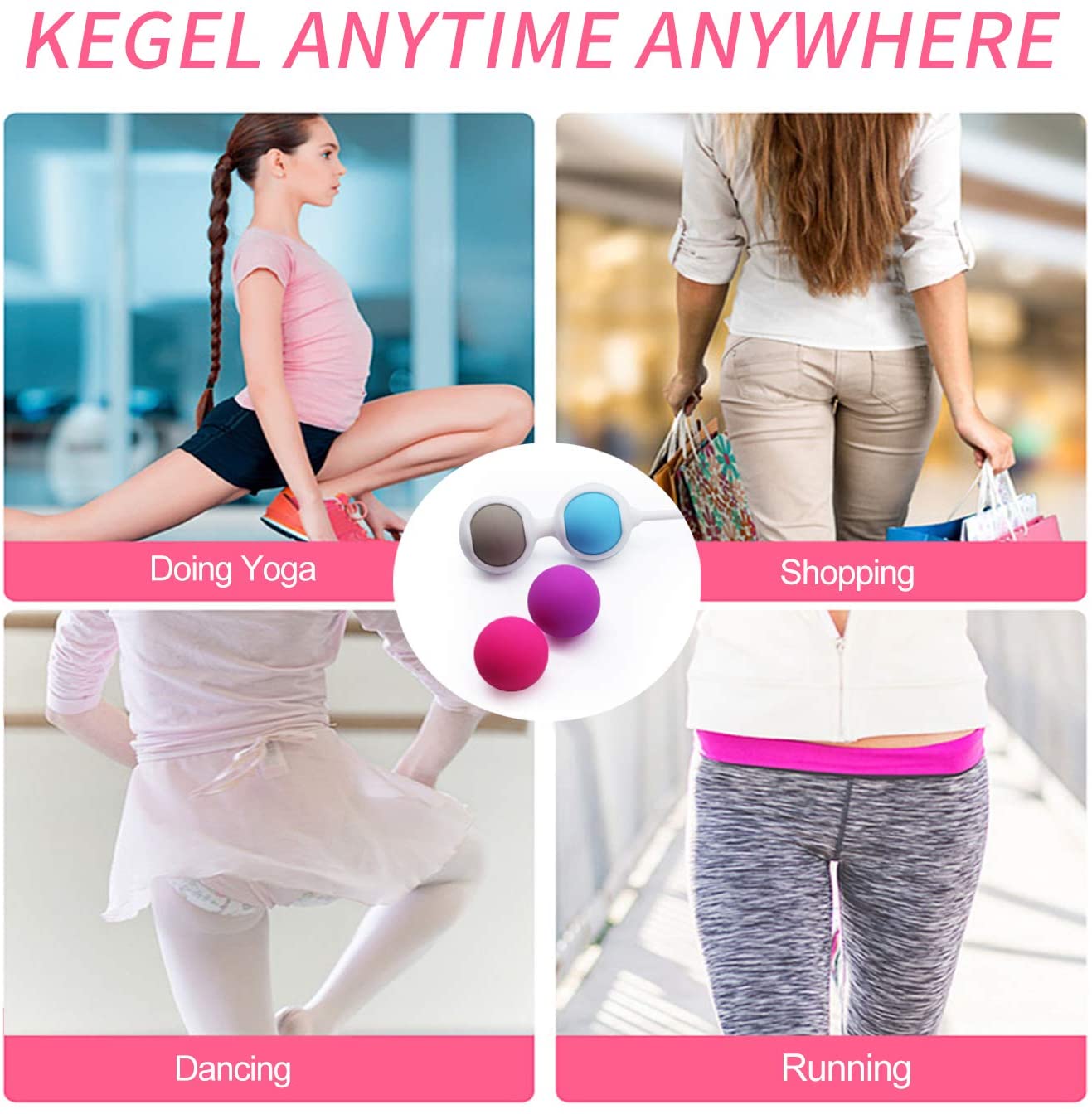 Silicone Kegel Balls | Kegel Exercise Weights Kit | Adorime