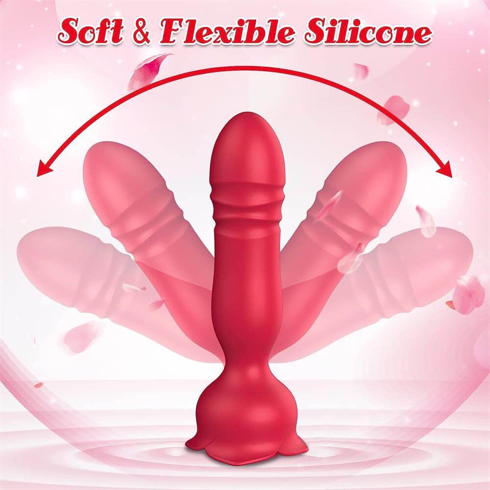 APP Control Rose Stimulator Thrusting Anal Vibrator