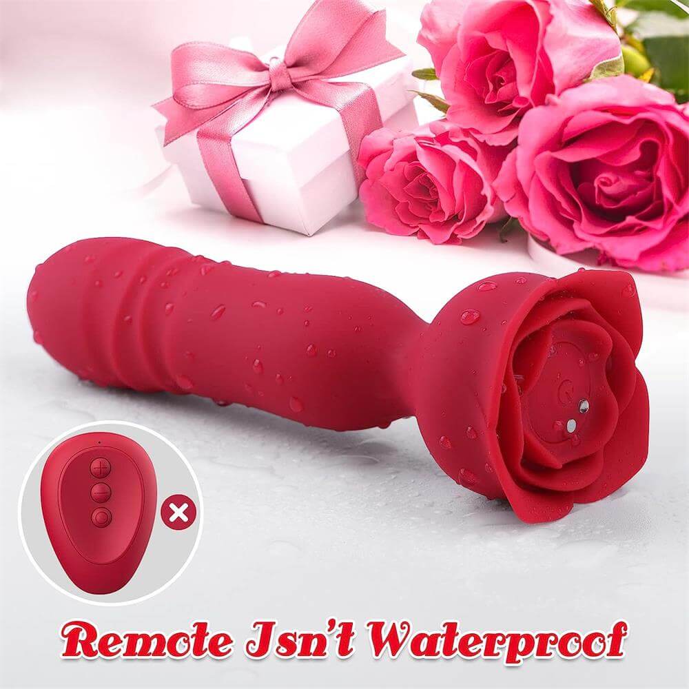 APP Control Rose Stimulator Thrusting Anal Vibrator