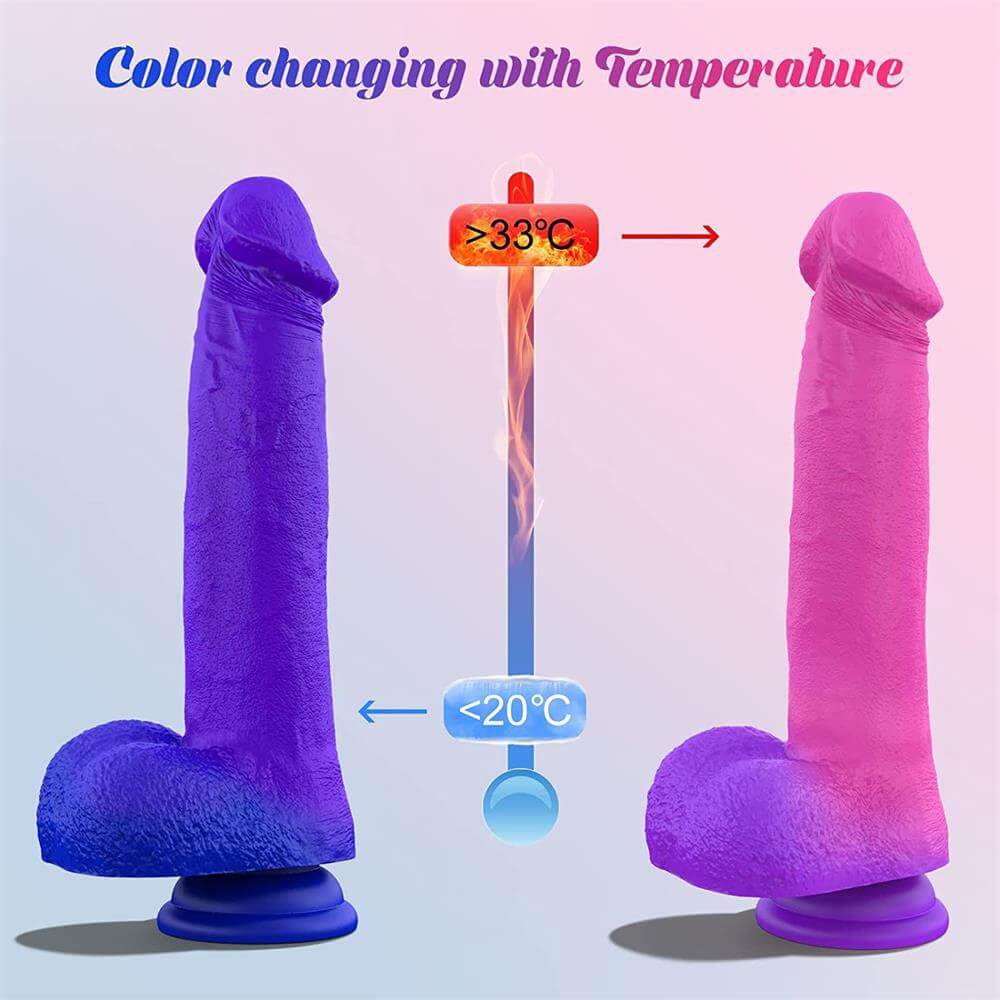 Color Changing Dildo | Flexible Silicone Dildo | Adorime