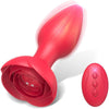 Vibrating Rose Glow Butt Plug with Remote Control 3.9 Inch