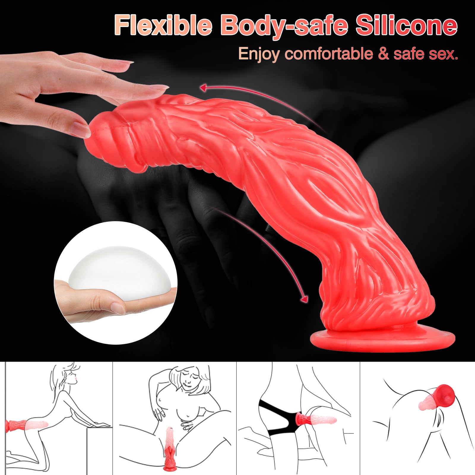 Oversized Silicone Dildo | Silicone Monster Dildo | Adorime