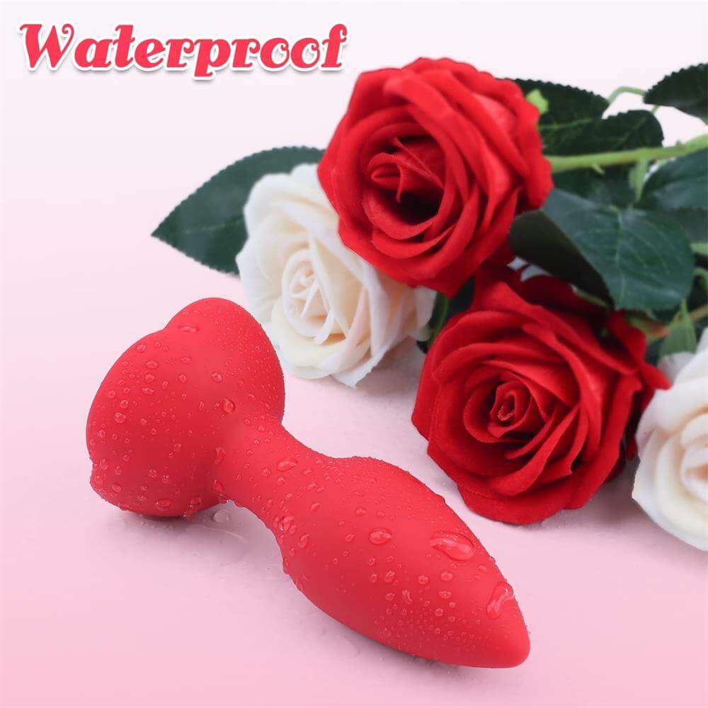 Rose Butt Plug Toy | Red Silicone Butt Plug | Adorime