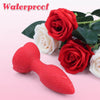 Vibrating Rose Glow Butt Plug with Remote Control 3.9 Inch